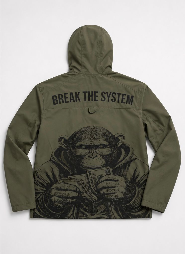 Break the system Windbreaker Olivgreen
