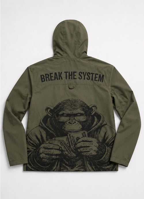 Break the system Windbreaker Olivgreen