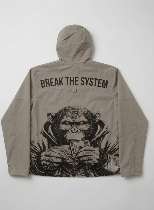Break the system Windbreaker Gray