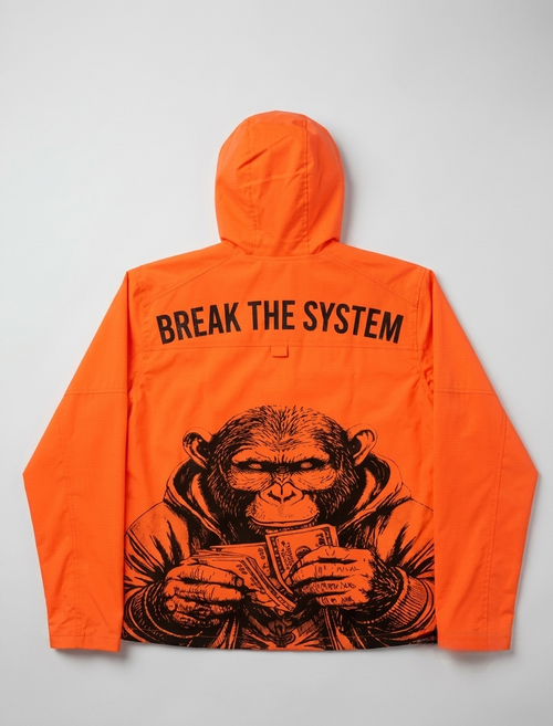 Break the system Windbreaker Orange